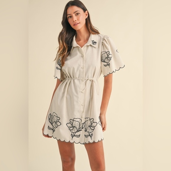 MARBLE Dresses & Skirts - MARBLE Cream Button-Up Shirt